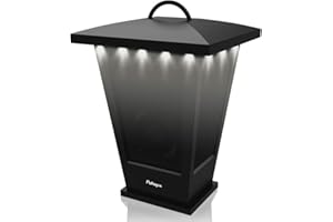 pohopa Bluetooth Speaker Waterproof, Portable Outdoor Wireless Speaker with LED Strip Lights Around, Support 2 or More Speakers 5.8Ghz Pairing Sync Shared Audio,Lantern Design Black