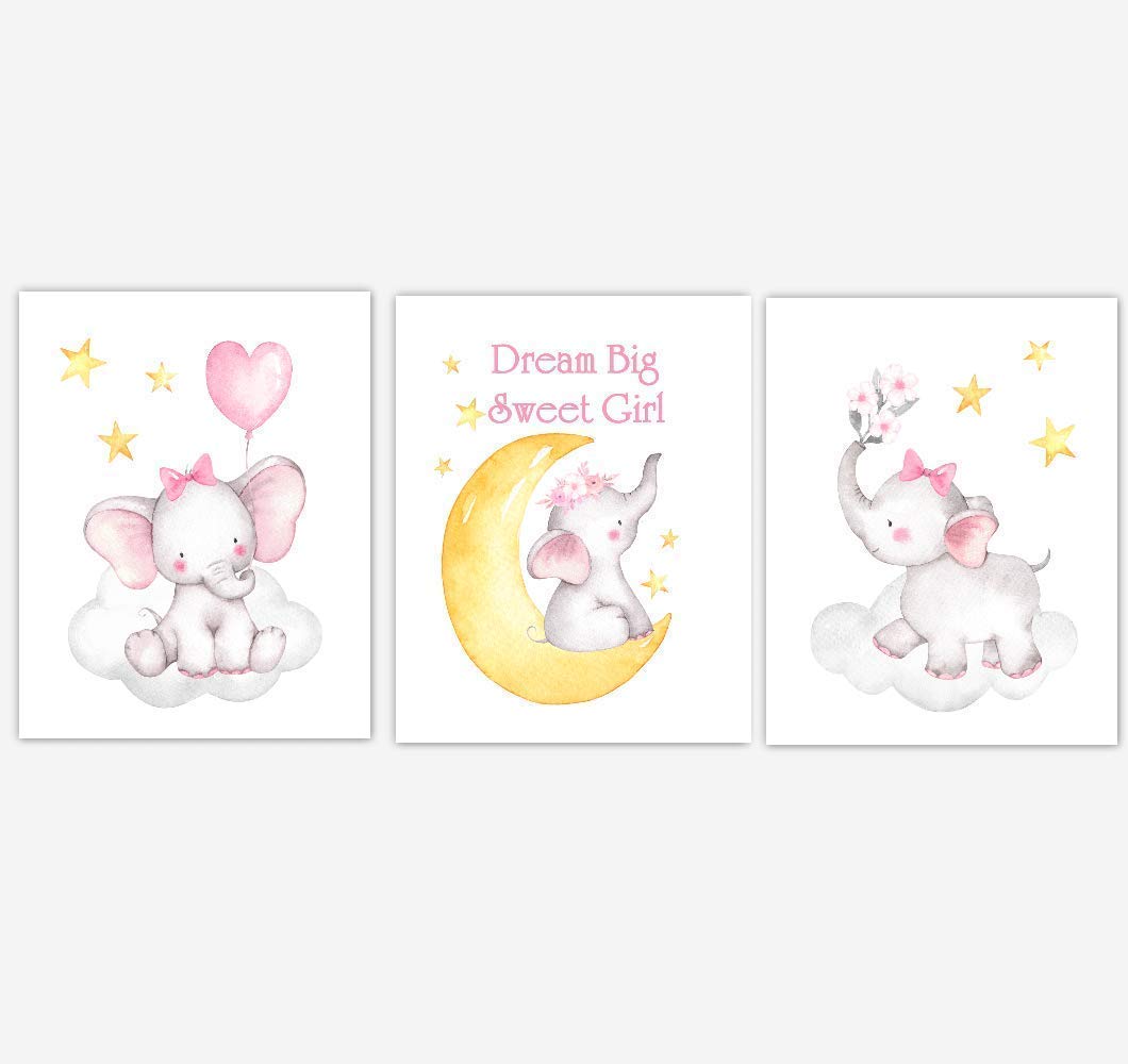pink elephant nursery decor