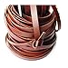 Glory Qin 2 Yards 10mmx2mm Genuine Cow Hide Flat Leather Strip, 10mm Wide Real Leather Craft for Jewelry Making LeatherRush (Brown 2 Yards)