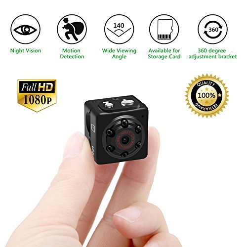 ieleacc - Mini Camera Spy Camera Hidden - HD 1080P Motion Detection Night Vision for Home Security- Tiny Nanny Cameras and Hidden Surveillance Camera(SD Card No Include)