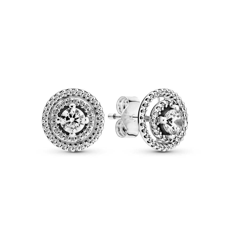 Pandora Sparkling Double Halo Stud Earrings - Sterling Silver & Cubic Zirconia Earrings - Gift for Her - No Box — image 1
