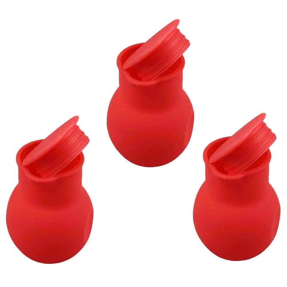 VICMAT Silicone Chocolate Melting Pot Milk Butter Melting Pot for Microwave and Water Bath Melting Bowl (Red) Pack of 3