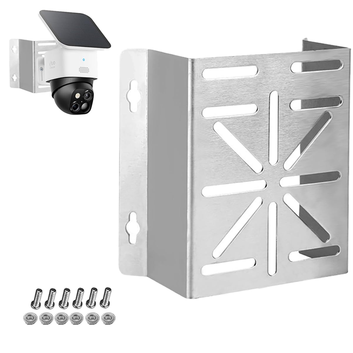 ROKOLOOM Universal Corner Mount for eufy Security SoloCam S340, Tapo Camera - Stainless Steel Mounting Bracket for Most CCTV Cameras, LED Wall/ Stage Lights, Solar Panels
