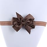 DDU(TM) 1Pc Brown- Bowknot Hair Band Headbands Headwear Hair Tie Headwrap for Baby Girl