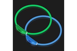 Novkin 2-Pack LED Dog Collar, Light Up Dog Collars,Rechargeable Dog Lights for Night Walking，Universal, Reusable Safety Neckl