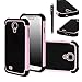 E LV Armor Defender Protective Case for Samsung Galaxy S4 Bundle with Screen Protector, Black Stylus and Microfiber Sticker Digital Cleaner - Baby Pink