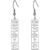 Egyptian Earrings for Women Stainless Steel Ankh Cross Eye of Horus Dangle Drop Egypt Pyramid Amulet Jewelry