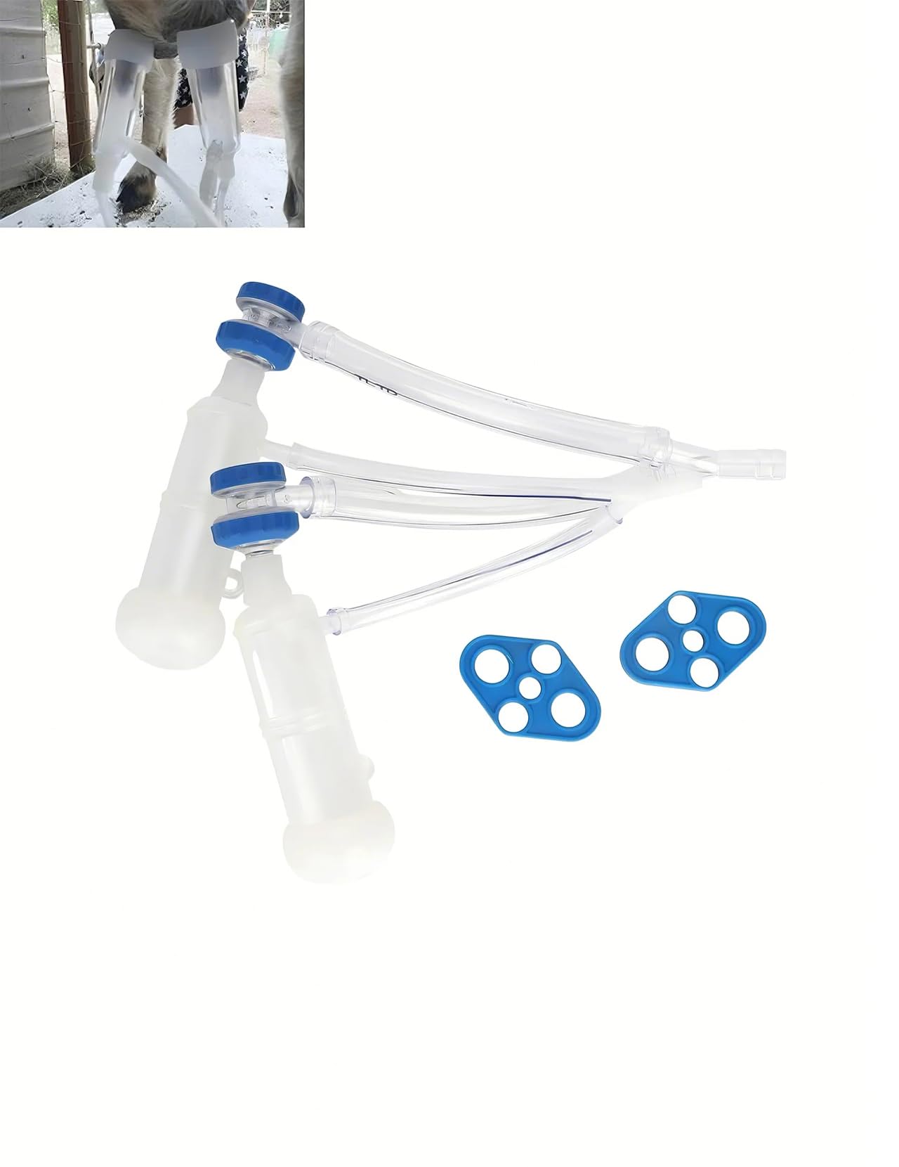 Photo 1 of ZLXHDL Leak Proof Goat Milking Teat Cups Plastic Dairy Claws for Milking Machine,Portable Milker Kit with Mobile Components