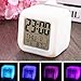 Scenstar Kids Clock Digital Alarm clocks 7 Colors Changing Digital Alarm Clock with Multi-function Thermometer Night Glowing for Bedroom&Table,School Desk