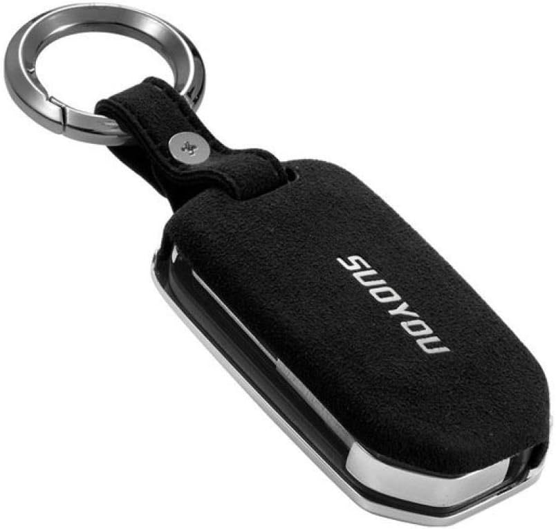 KQTRW Key Case Cover Leather Galvanized Alloy For Honda Accord 9 Crider City 2015 2016 Hrv Crv, B Black