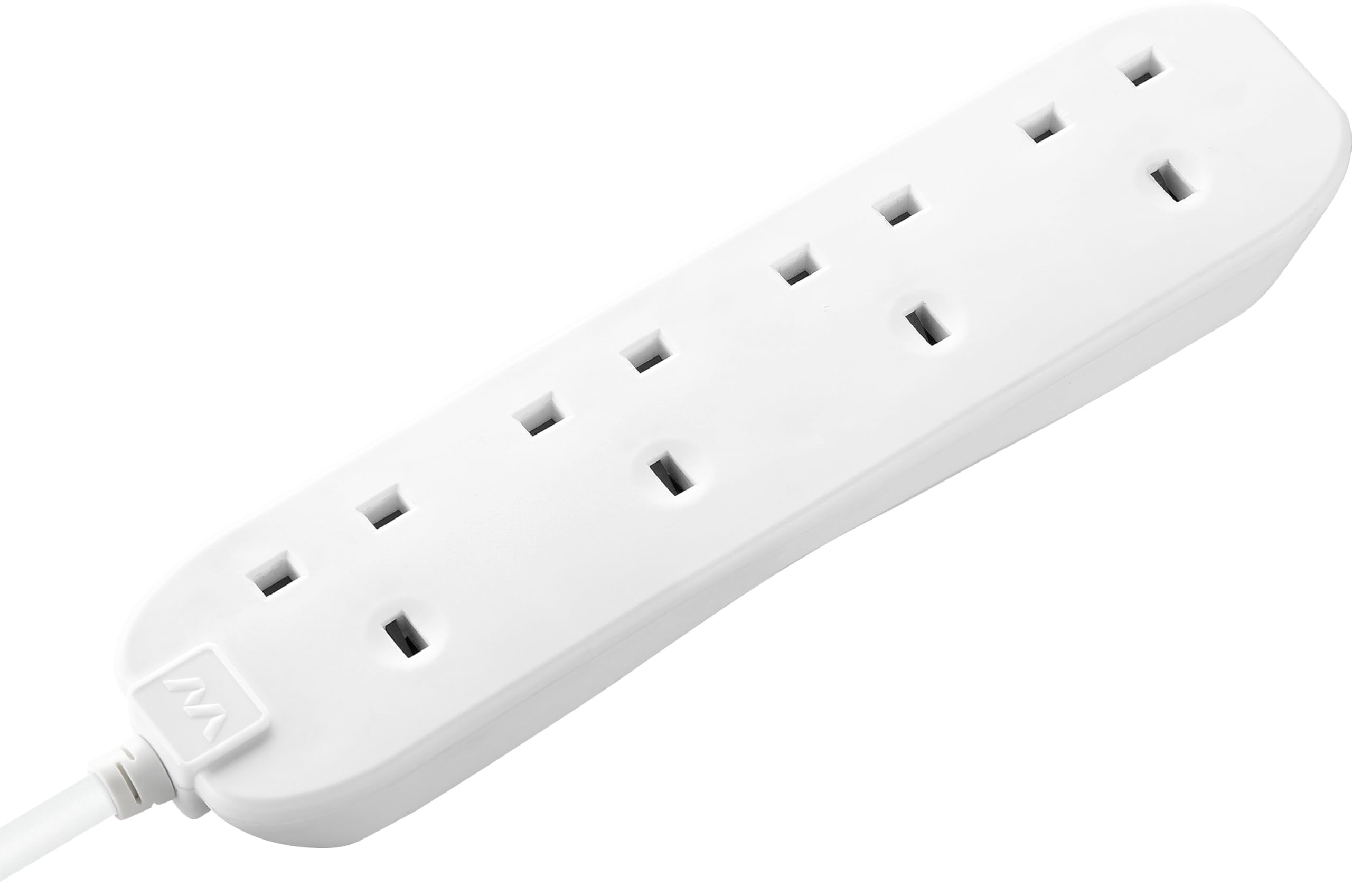 Masterplug Four Socket Extension Lead, 3 Metre Cable, Unswitched, 4-Way Plug Extension Cable, Power Strip, Basic Power, White, 13A, 4G, 3m, BFG3N