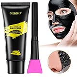 Blackhead Remover, Charcoal Peel Off Mask, Black Mask Purifying Peel Off Mask with Facial Brush, Deep Pore Cleansing + Acne Treatment, 60g