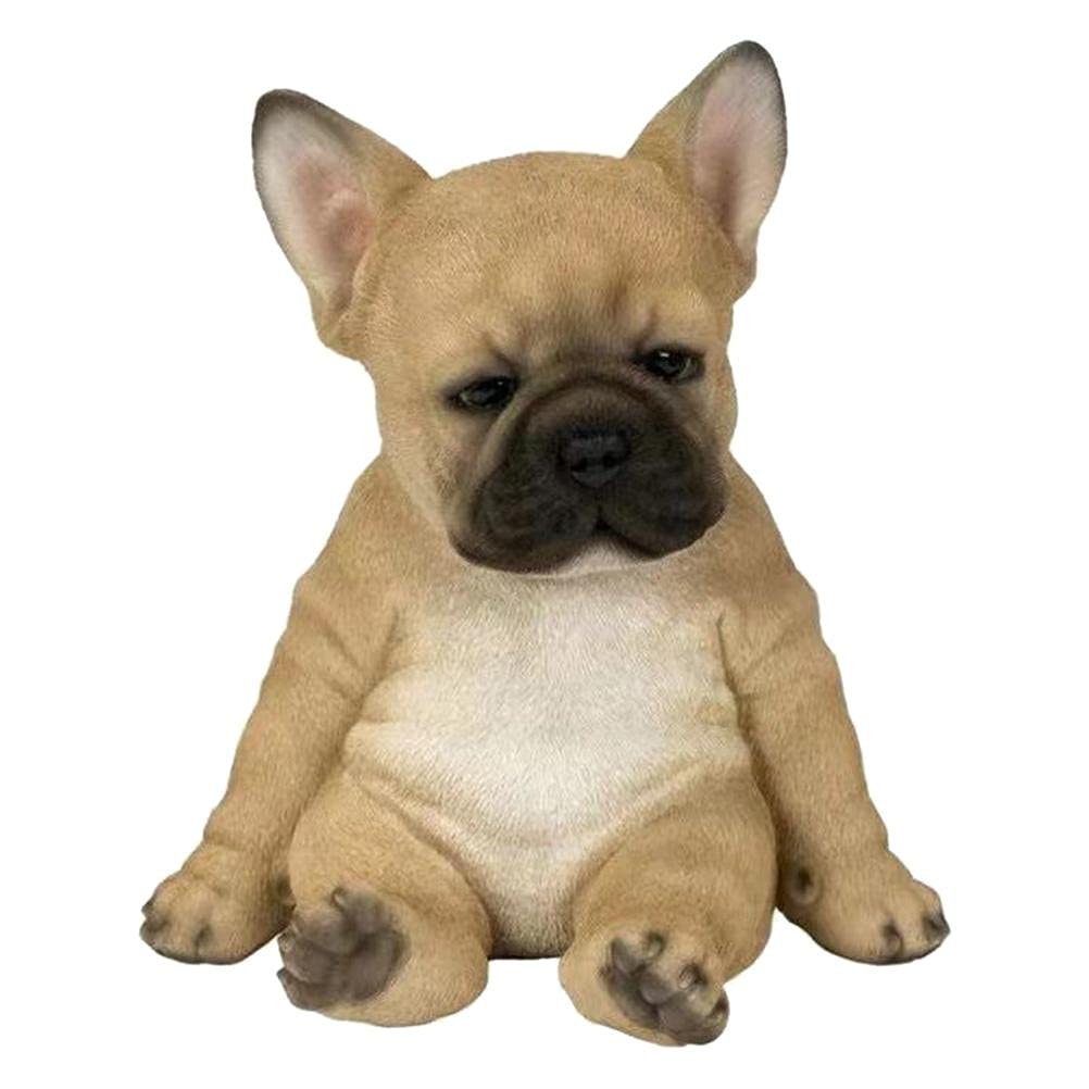 Gintdinpu French Bulldog Puppy Statue, Resin Lawn Sculpture Super Cute Garden Yard Decor, Realistic Lifelike Figurine, Sleeping Dog Statues Home Decor, Frenchie Figurine Dog Animal Collectible