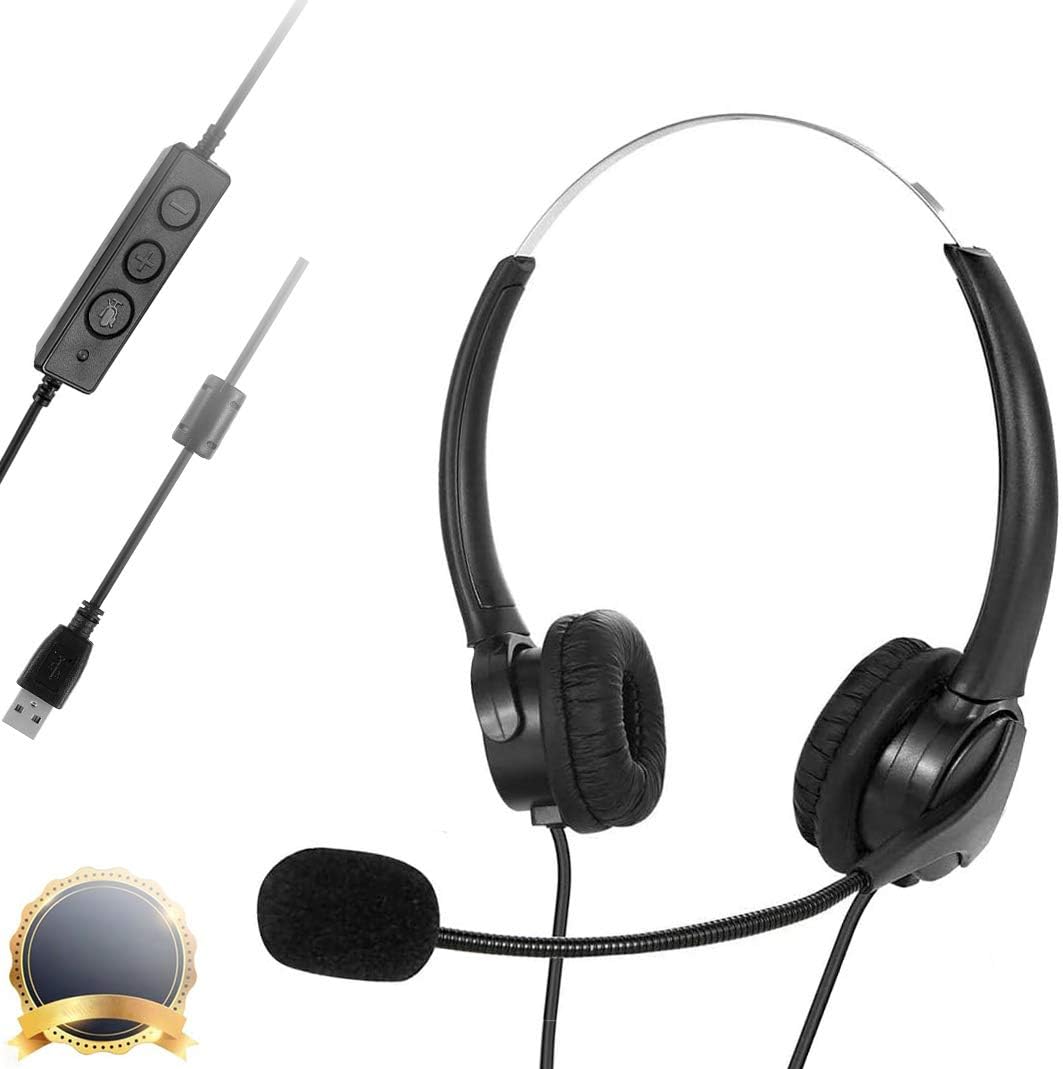 USB Headset with Microphone，2.2m Length PC Headset with Amazon.co.uk