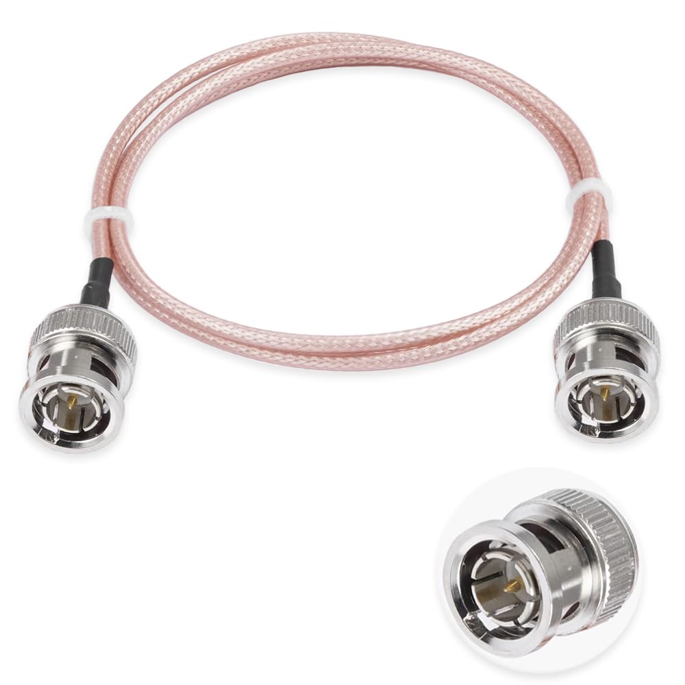 Vecys BNC Male to BNC Male Cable 75ohm HD-SDI RG179 RF Coaxial Pigtail Jumper Cable 23.6"/60CM for VCR Camera Marine CB Radio CCTV Monitor