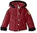 Hello Kitty Girls' Puffer Jacket with Sherpa Trim Hood and Sleeves