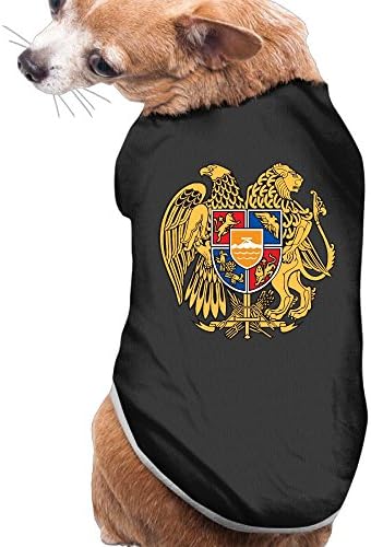 Woaigjhusnf Coat Of Arms Of Armenia Puppy Clothes Dog Dress Plain Sleeveless Cotton Tee T Shirt L Black