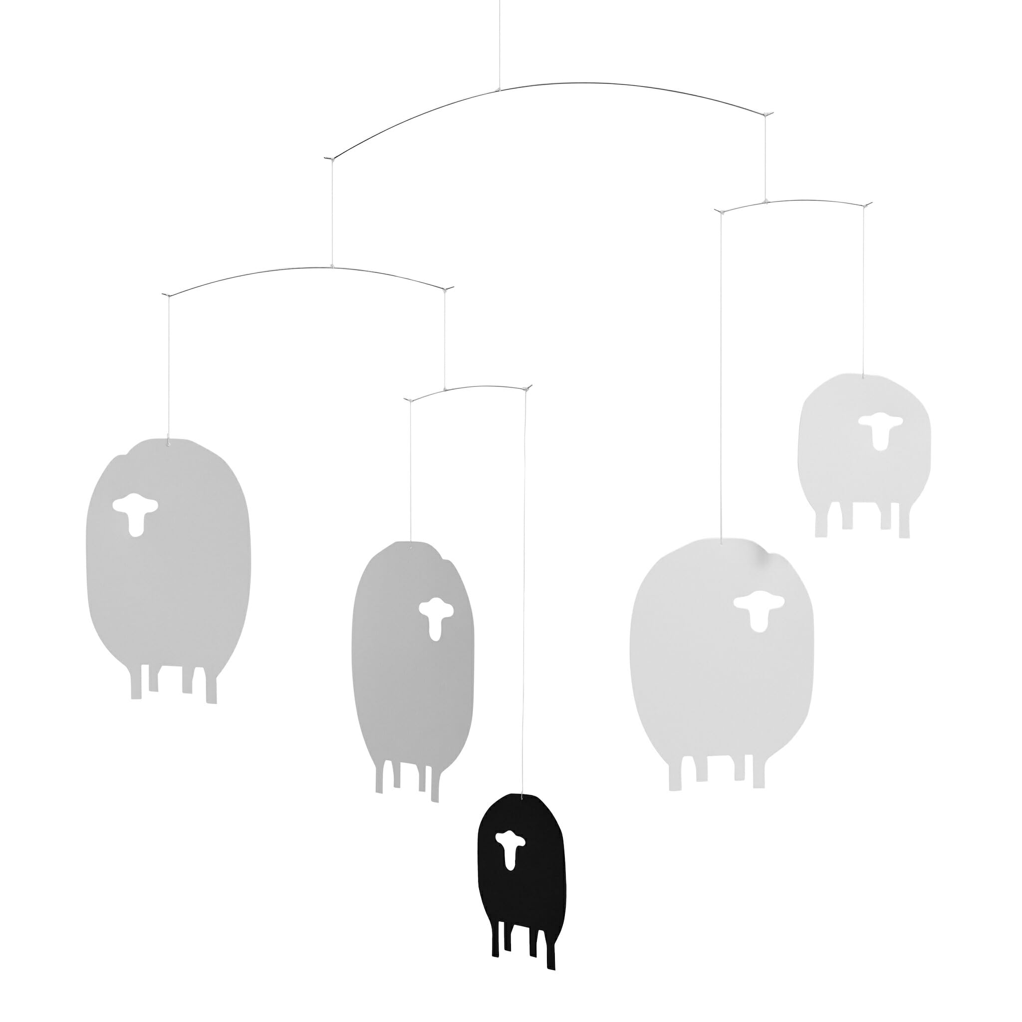 Flensted Mobiles Sheep White and Black Mobile