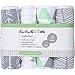 BaeBae Goods Swaddle Blanket, Adjustable Infant Baby Swaddling Wrap Set of 4, Baby Swaddling Wrap Blankets for Boys and Girls Made in Soft Cotton (0-3 Months, Green/Grey Triangles)