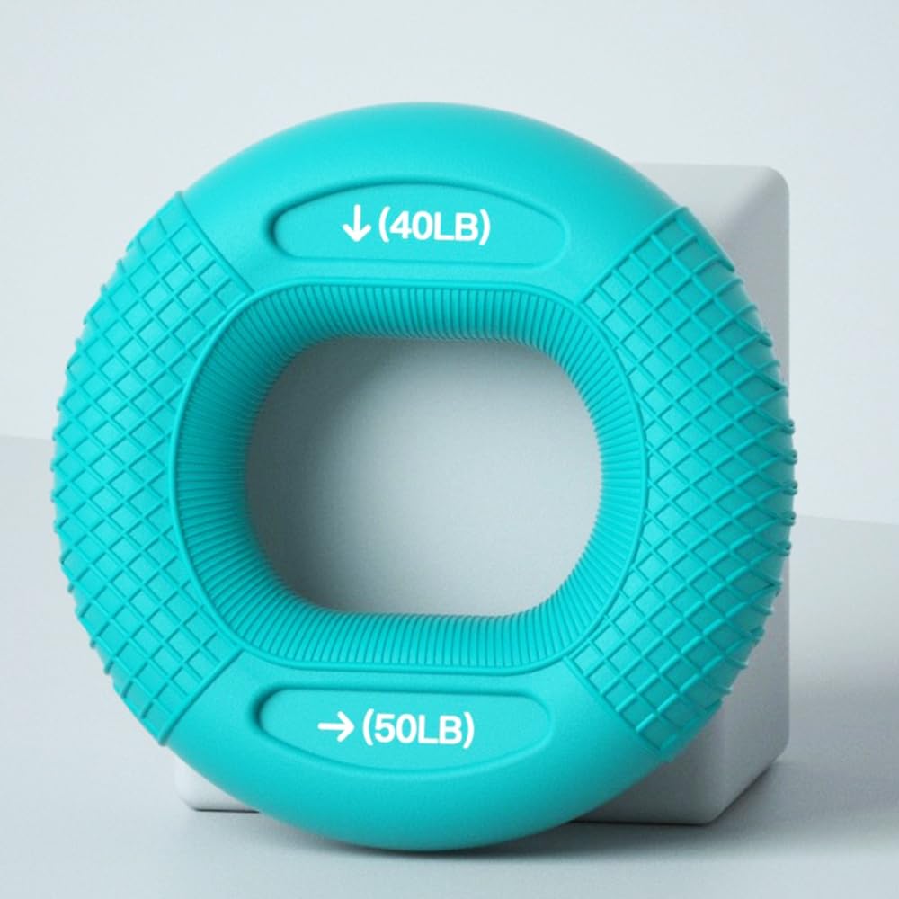 UBRAVE Hand Grip Strengthener, 40-50lbs(Blue) Silicone Grip Strengthener Ring(1Pcs), Silicone Rings for Muscle Training, Forearm and Finger, Sports, Rock Climbing, Fitness