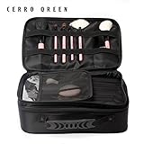 CERROQREEN Professional Beauty Artist Storage Waterproof Double Layer Makeup Cosmetic Tools Brushes Bag Organizer+fFree Mini Makeup Bag