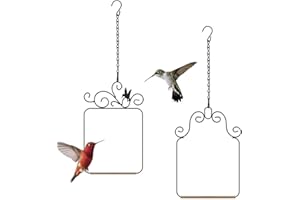 Shengsenfu 2 Pack Hummingbird Swings and Perches Metal Frames with Wooden Dowel,2 Hanging Chain,for Outdoor Bird Feeders, Pla