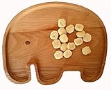 Natural Wood Plate - Bunny, Elephant, or Dog (Elephant)