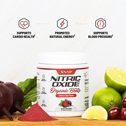 Snap Supplements Organic Beet Root Powder Nitric Oxide Supplement, Support Healthy Blood Flow
