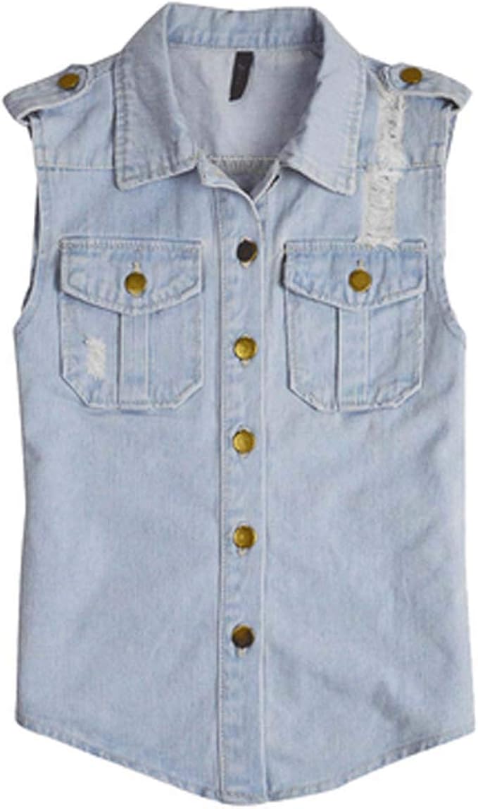 armless denim jacket
