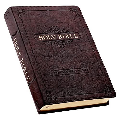 KJV Holy Bible, Giant Print Full-size Faux Leather Red Letter Edition - Thumb Index & Ribbon Marker, King James Version, Espresso Brown (KJV Full Size GP Editions)