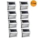 ELELINK Solar Light,Outdoor Waterproof Stainless Steel Solar LED Step Light; Illuminates Stairs Patio Deck Yard Garden Outsides,Path,Fence Post lamp(8 Pack)