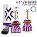 H11 H8 H9 LED Headlight Bulbs 6000K Cool White High Beam/Low Beam/Fog Light 12000lm 4 Side COB Chips Super Bright 360 Degree Auto Headlamp All-in-One Conversion Kit Plug & Play -2 Yr Warranty