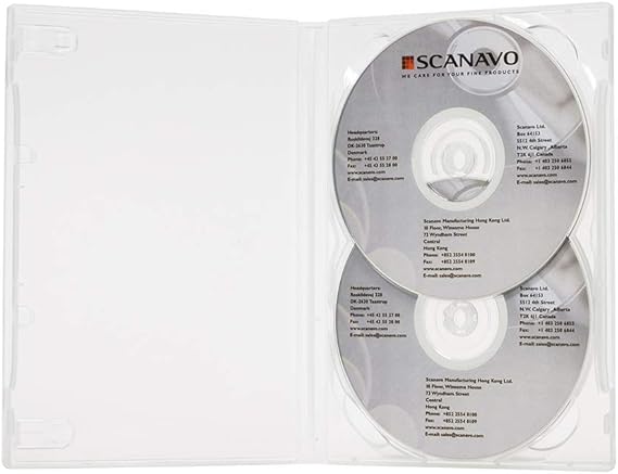 Scanavo - Caja para DVD (2 Discos, 14 mm), Color Blanco: Amazon.es: Electrónica