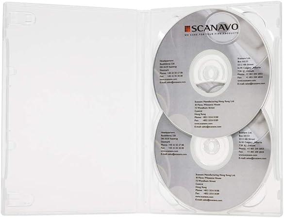 Scanavo - Caja para DVD (2 Discos, 14 mm), Color Blanco: Amazon.es: Electrónica