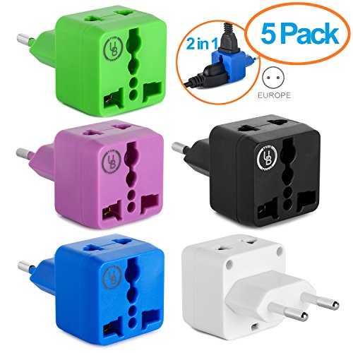 Yubi power 2 in 1 universal travel adapter with 2 unive…