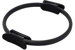 Zephylix Pilates Ring Fitness Circle 14.96" Yoga Rings Magic Circle with Dual Padded Handles for Toning Arms, Thighs/Legs & Core Black