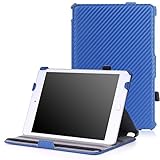 MoKo iPad Mini 4 Case - Slim-Fit Multi-angle Folio Cover Case With Auto Wake / Sleep for Apple iPad Mini 4 (2015 edition) 7.9 inch iOS Tablet, Carbon Fiber BLUE