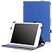 MoKo iPad Mini 4 Case - Slim-Fit Multi-angle Folio Cover Case With Auto Wake / Sleep for Apple iPad Mini 4 (2015 edition) 7.9 inch iOS Tablet, Carbon Fiber BLUE