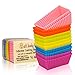 Rectangular Silicone Baking Cups, Pack of 12, Reusable Cupcake Liners for Muffins, Chocolate Molds