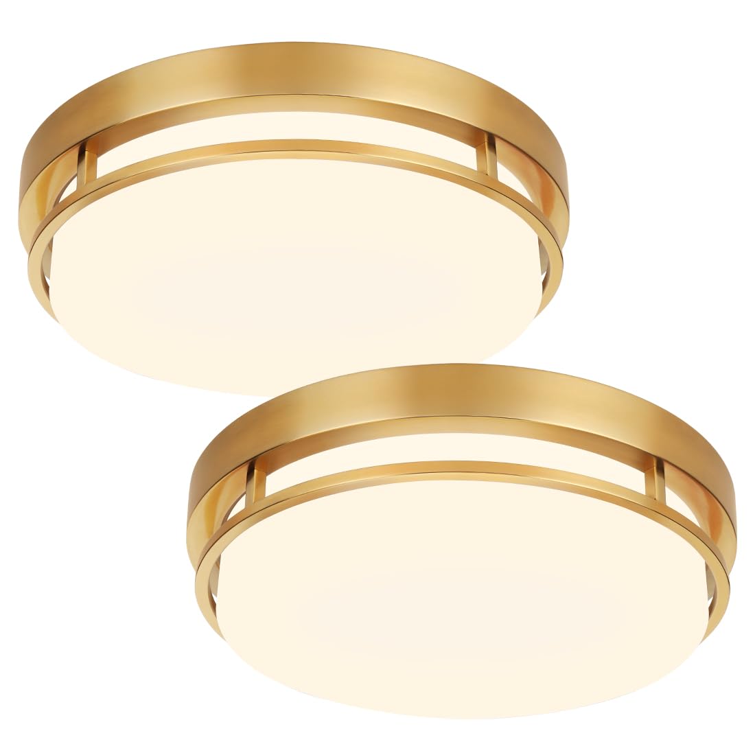 Photo 1 of Xbuyee 2Pack LED Flush Mount Ceiling Light Fixture 13" 20W, 3000/4000/5000K Color Selectable, Dimmable Ceiling Lamp for Kitchen, Hallway, Stairwell, Gold, ETL