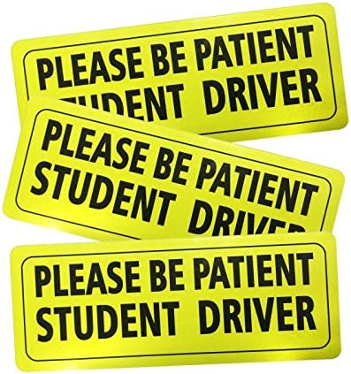 TooCust "Please Be Patient Student Driver Car Safety Sign Vehicle Bumper Magnet Reflective Vehicle Car Sign Sticker Bumper for New Drivers Set of 3
