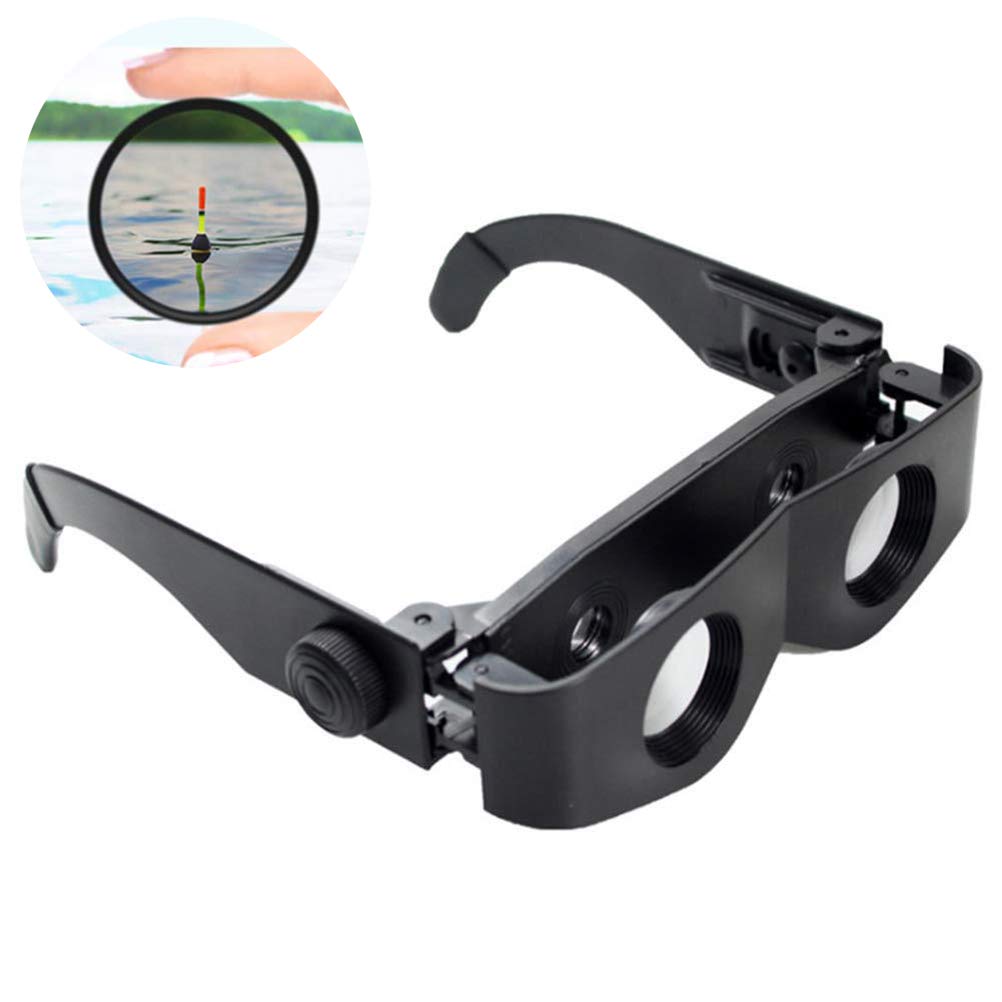 Lseqow Hands-Free Fishing Binoculars, Adjustable Fishing Telescope Focus Glasses Telescope Foldable Binoculars Magnifier Portable Eyewear for Fishing Bird Watching