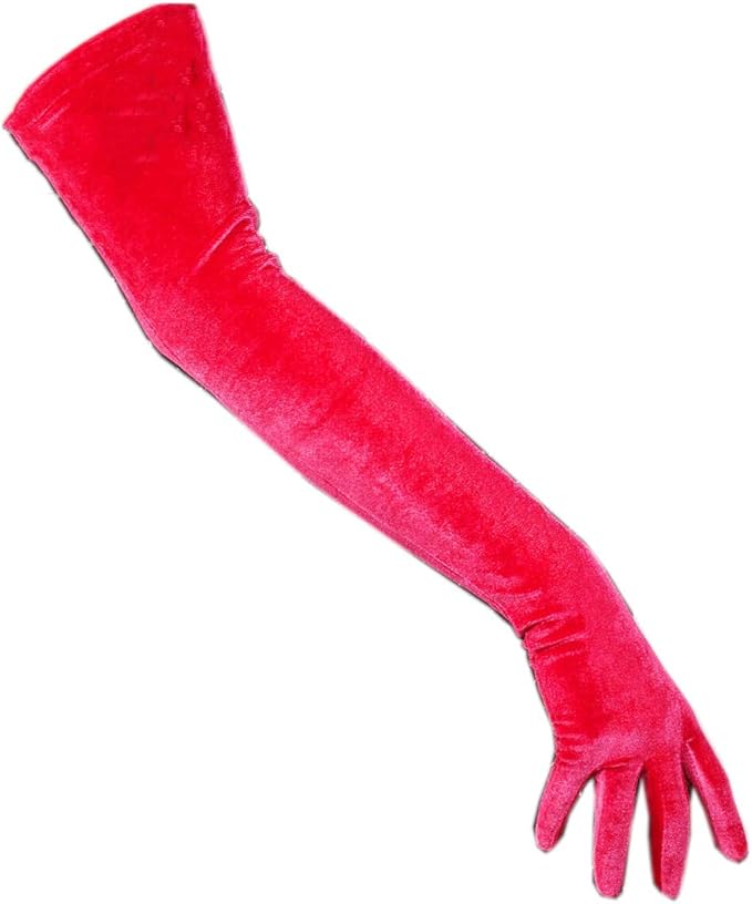 Velvet Gloves Opera Elbow Long Stretchy Rose Pink 60cm 23" Touchscreen Sensitive at Amazon Women