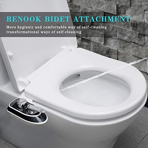 Renook Warm Water Bidet Attachment for Toilet Self Cleaning Dual