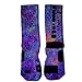 Custom Nike Elite Acid Rain socks Small Purple Green Pink