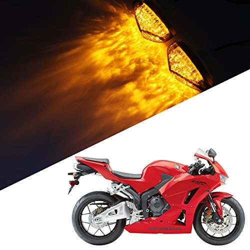 2Pcs Super Bright Smoke Motorcycle Front LED Flush Mount Turn Signal Light Blinker Side Maker Lamp for Honda CBR600RR CBR1000RR CBR600F3 CBR600F4 CBR600 F3 F4 F4I