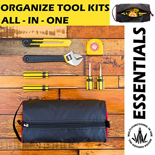 Rough Enough Small Tool Bag Pouch Box with Zipper for Electrician