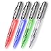 Write-Light 4 Pack LED Light Pens. Each Pen Has Its Own Color of Light: Red, Blue, Green, White. (Black Ink) For Students, Nurses, Doctors, Travel, Restaurants, Dream Journal, Night Writing Gift Idea.