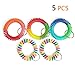 Wrist Coil Wrist Keychain Colorful Stretch Key Chain for Gym, Pool, ID Badge 5pcs
