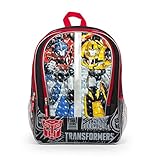 Transformers Split Face Buddies! 16 inch Red and Yellow Backpack